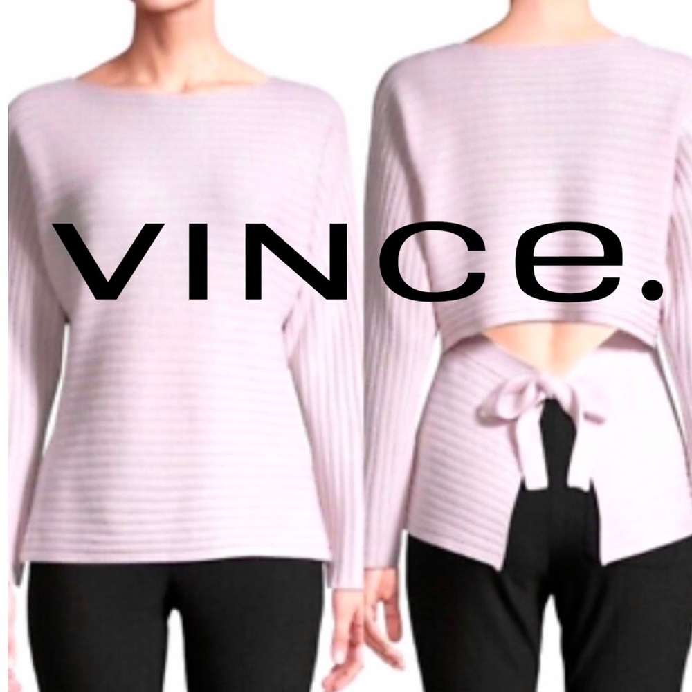 Vince Tie Back Sweater Dolman Sleeve Soft Wool
Cashmere Boat Neck Lilac Women XS